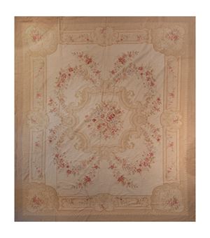 Aubusson carpet with geometric and floral motifs, early 20th century