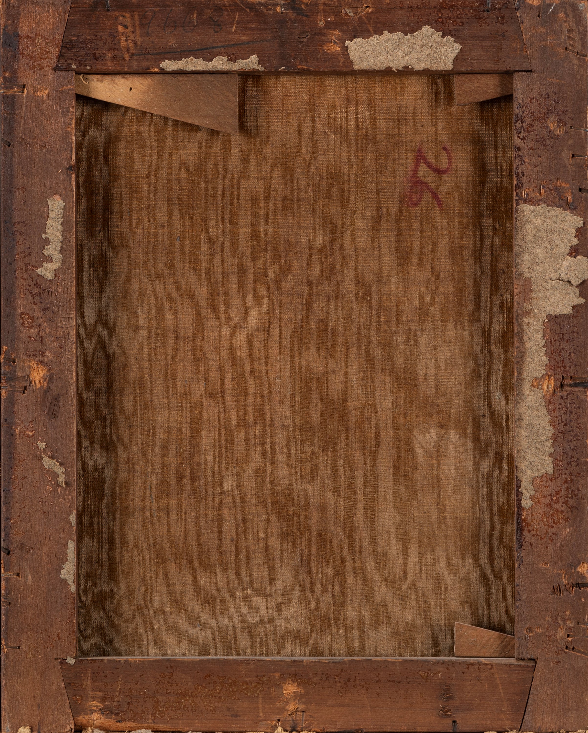 Oscar Ricciardi - Cortile, olio su tela, cm 36 x 28