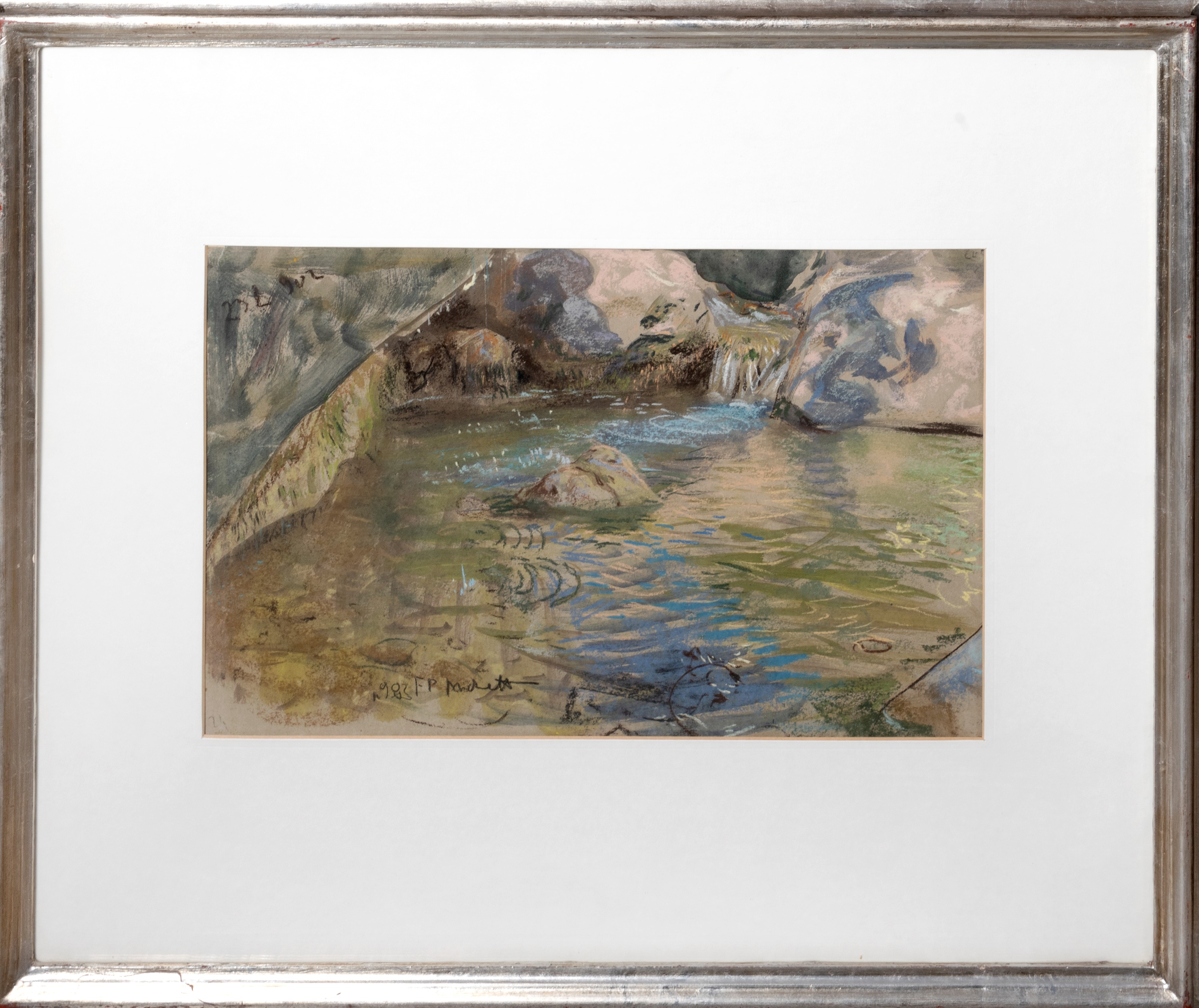Francesco Paolo Michetti - Alla sorgente, pastello su cartoncino