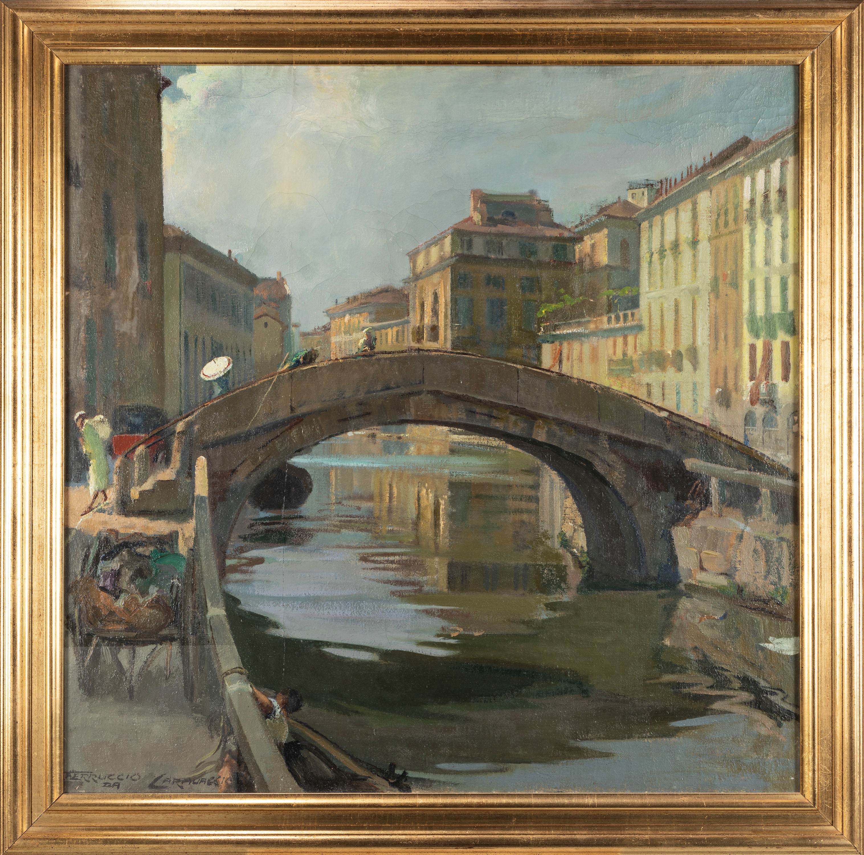 Piero Ferruccio Baruffi Detto Ferruccio da Caravaggio - Ferruccio da Caravaggio, Il Naviglio, oli...