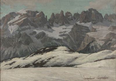 Il gruppo del Brenta dalla Paganella, olio su tela, 1942