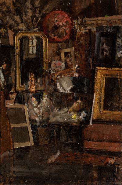 L'atelier del pittore, olio su tela