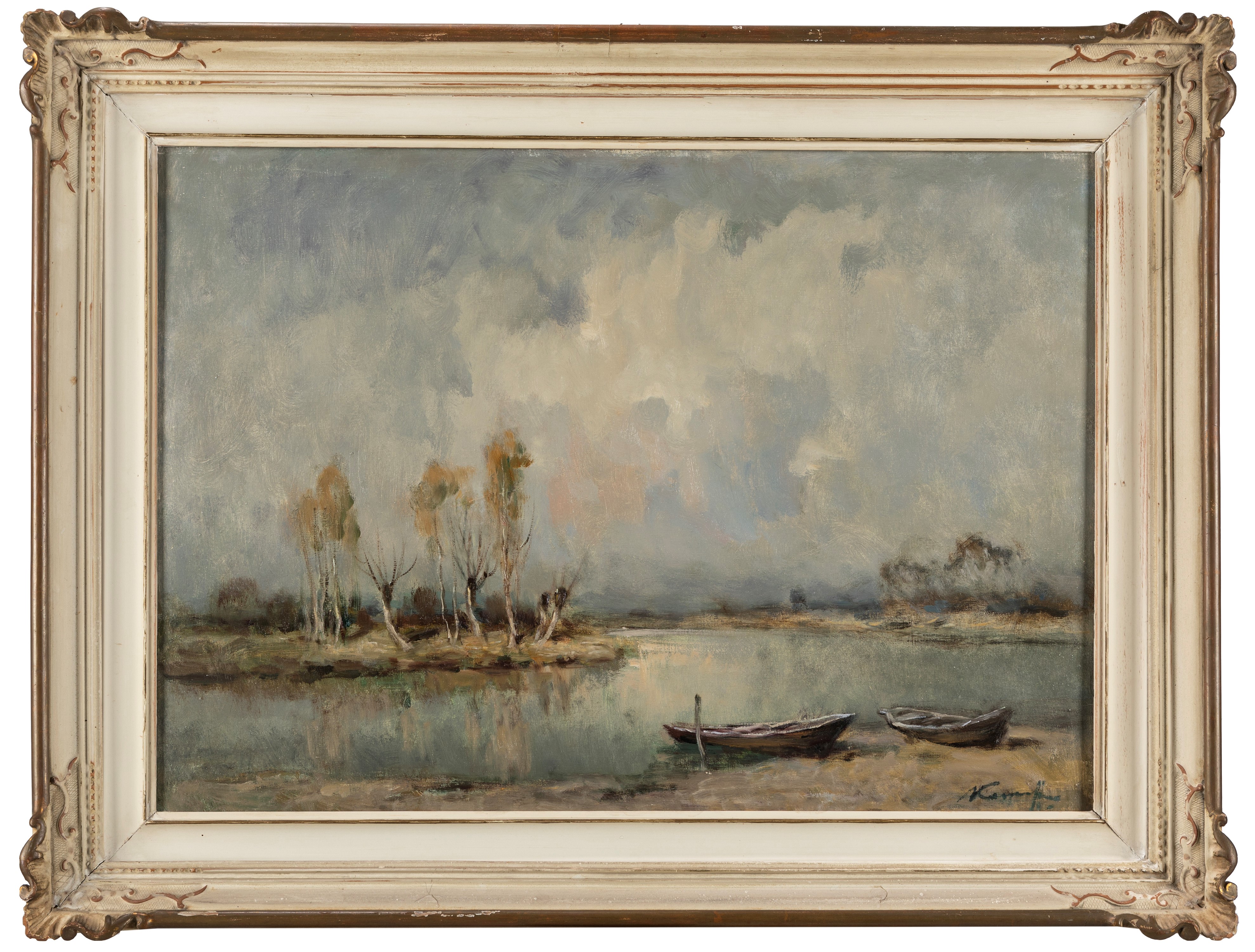 Ivan Karpoff - Ticino verso Pavia, olio su tela