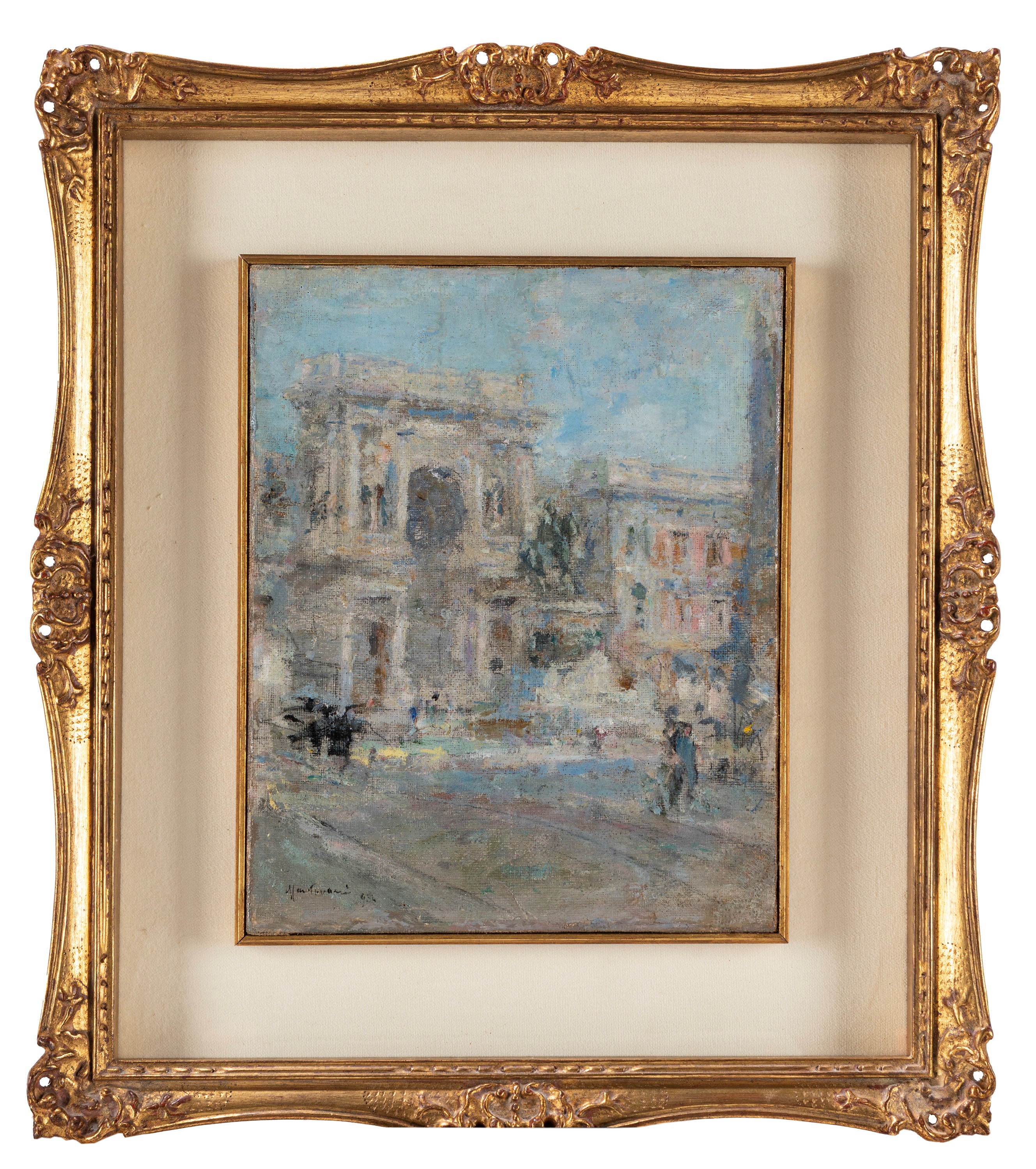 Luigi Mantovani - Piazza del Duomo a Milano, olio su tela
