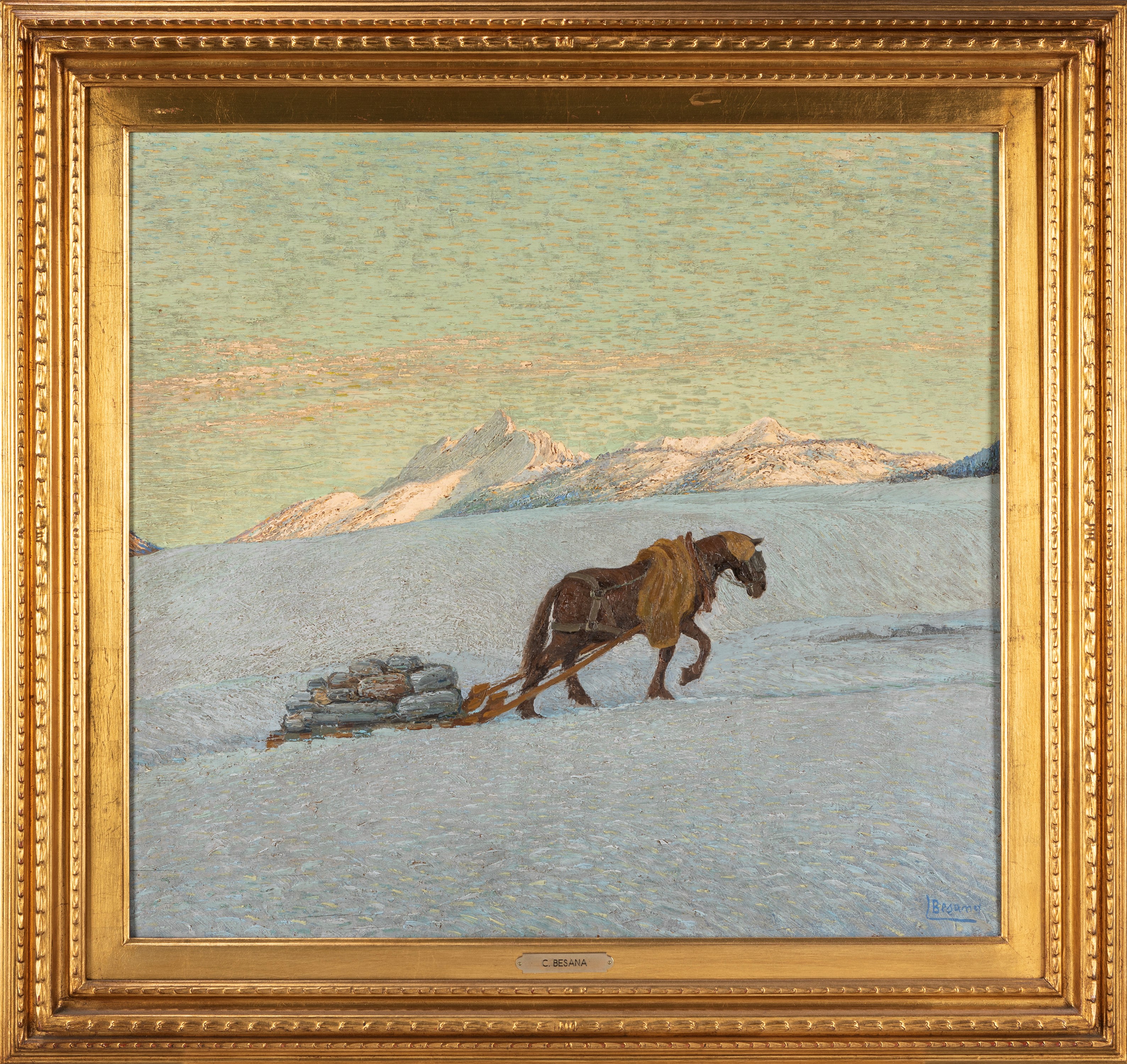Camillo Besana - La fatica, olio su compensato