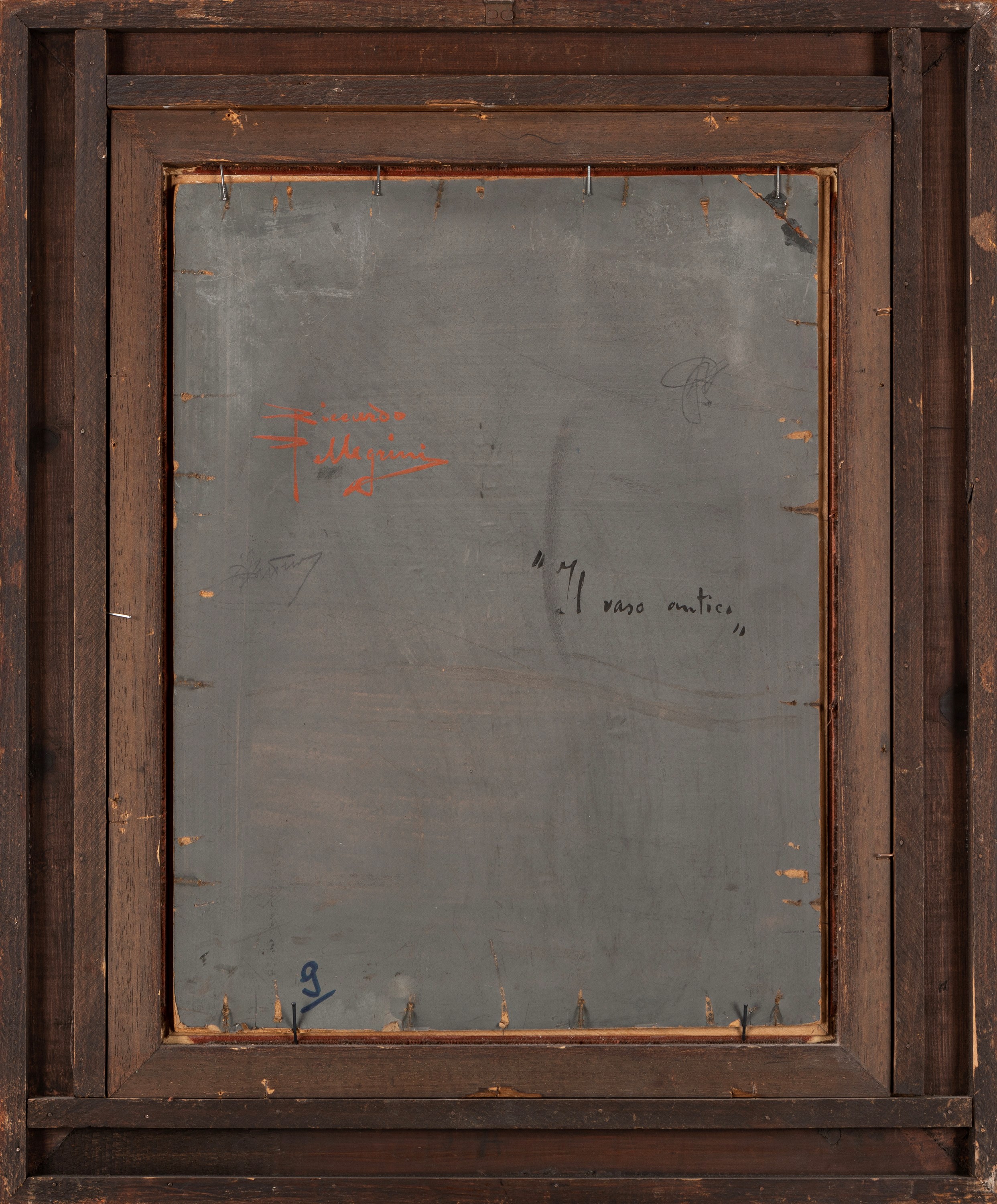 Riccardo Pellegrini - Il vaso antico, olio su cartone pressato