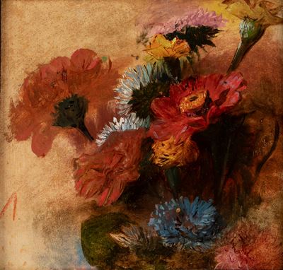 Fiori, olio su cartone pressato, 1867