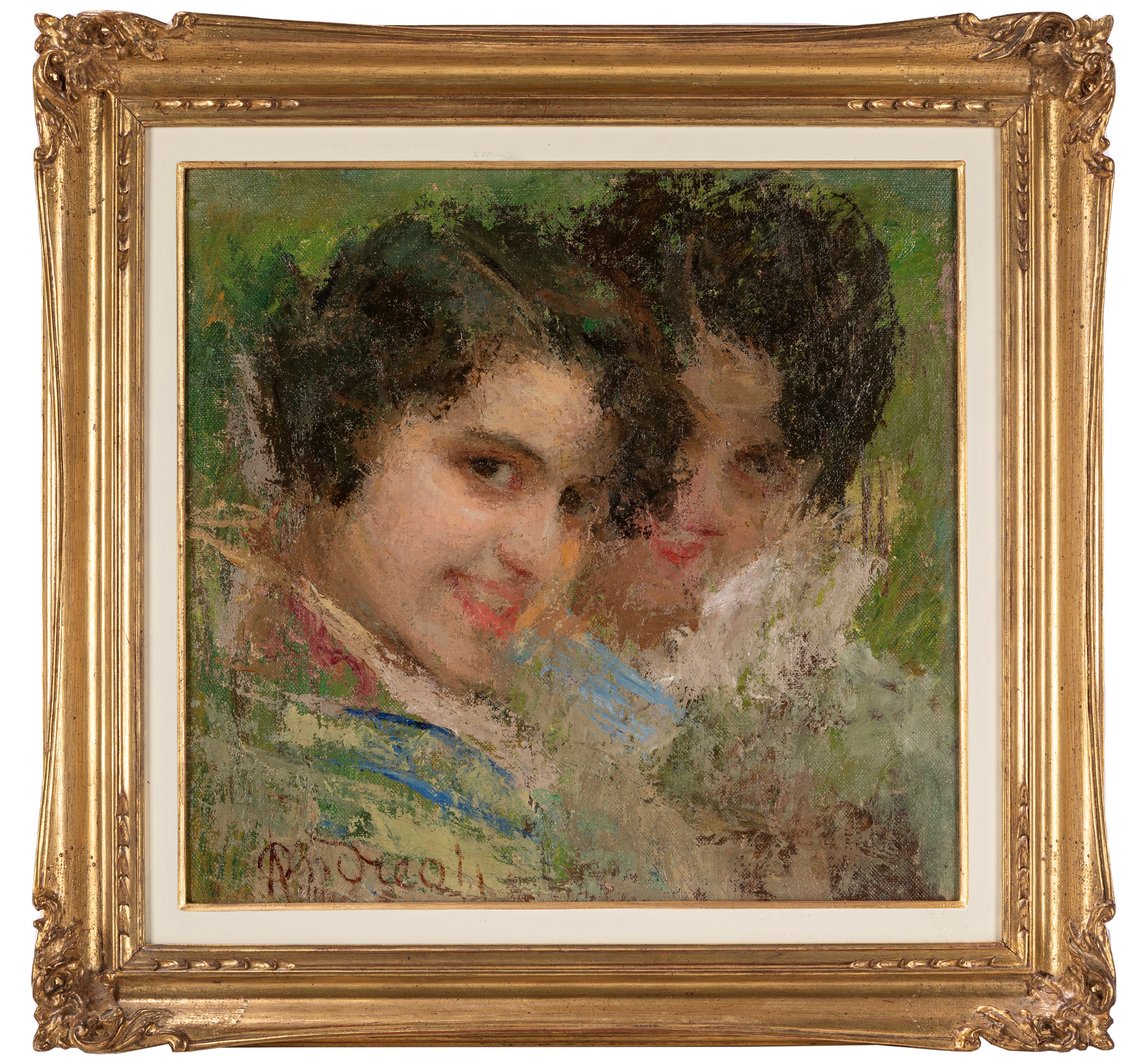 Attilio Andreoli - Fanciulle, olio su tela