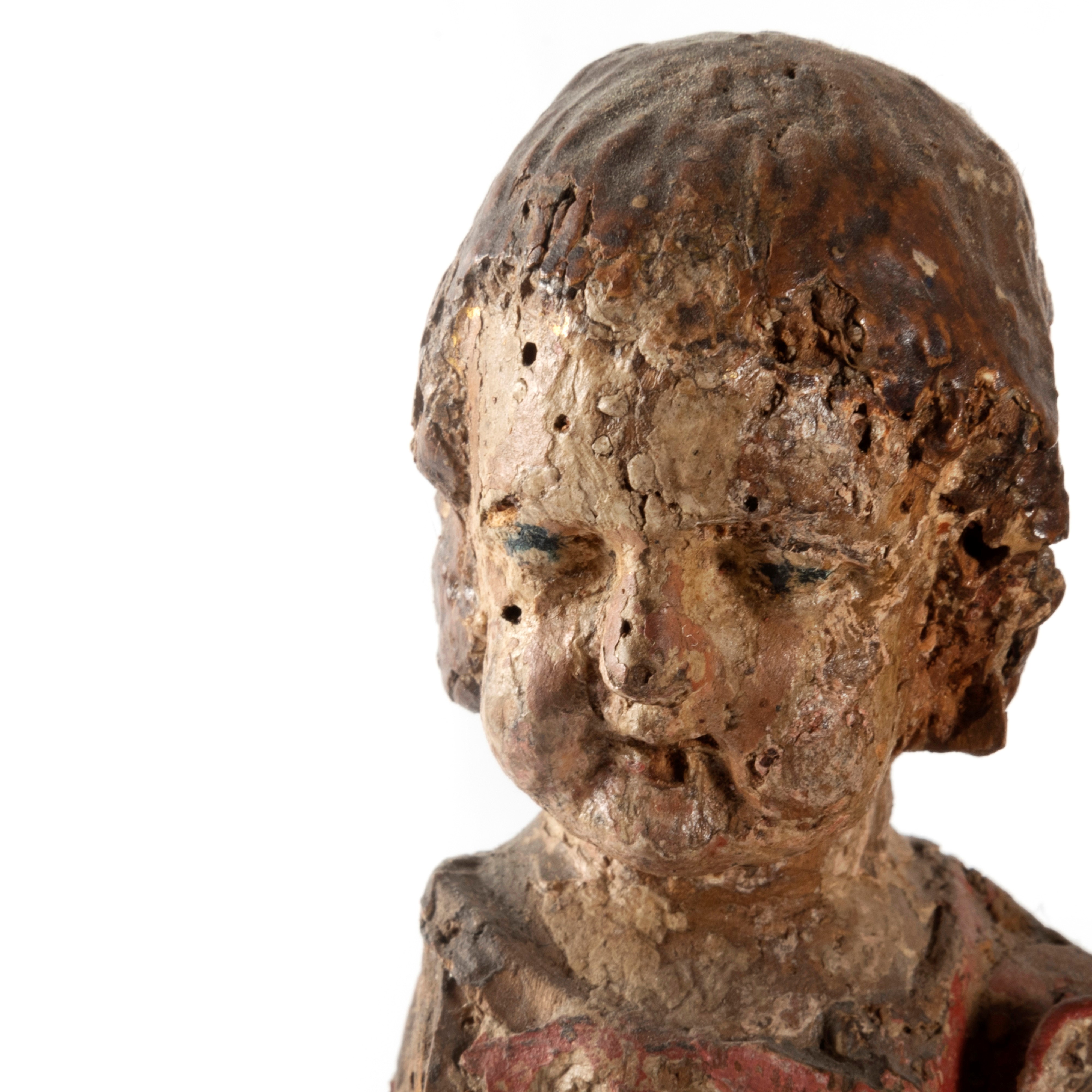 Scuola Dell'italia Centrale, Secolo XIV - Scultura in Legno Policromo Raffigurante Madonna con Ba...