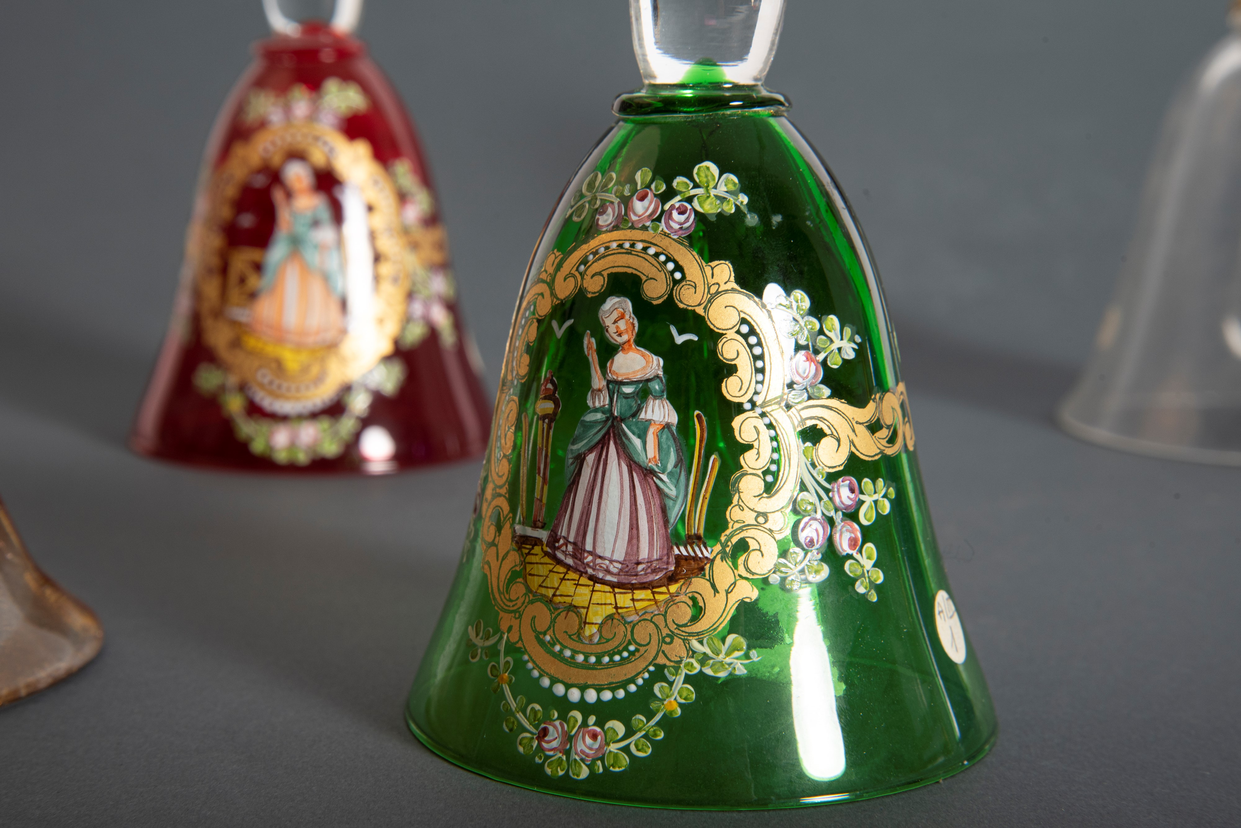 Lotto Composto da Sei Campanelli in Vetro di Murano, Secolo XX