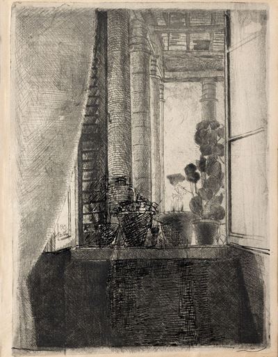 Davanzale Accanto al Tempio con Studio di Figura