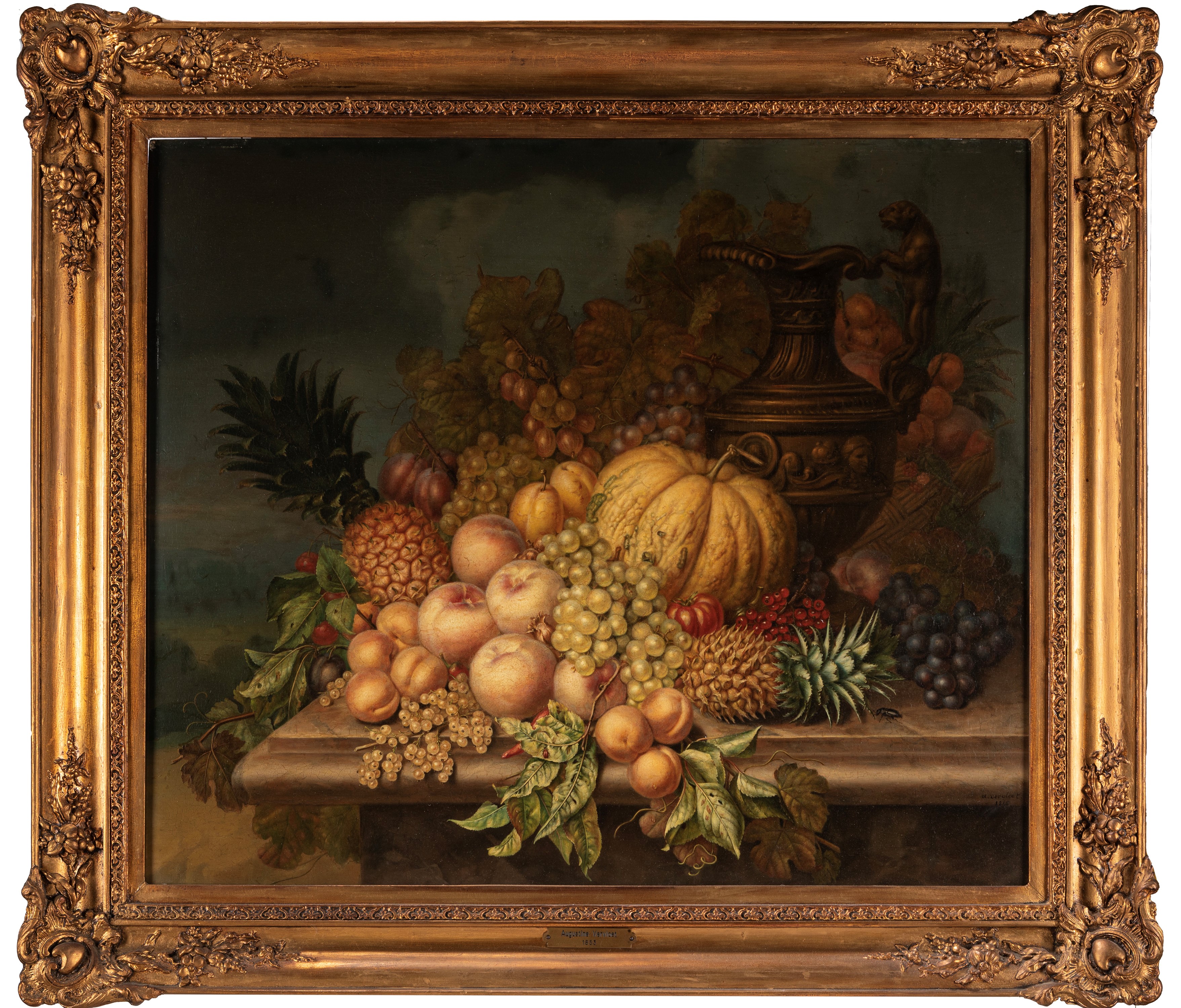 Augustine Vervloet - Natura morta di frutta, olio su tavola