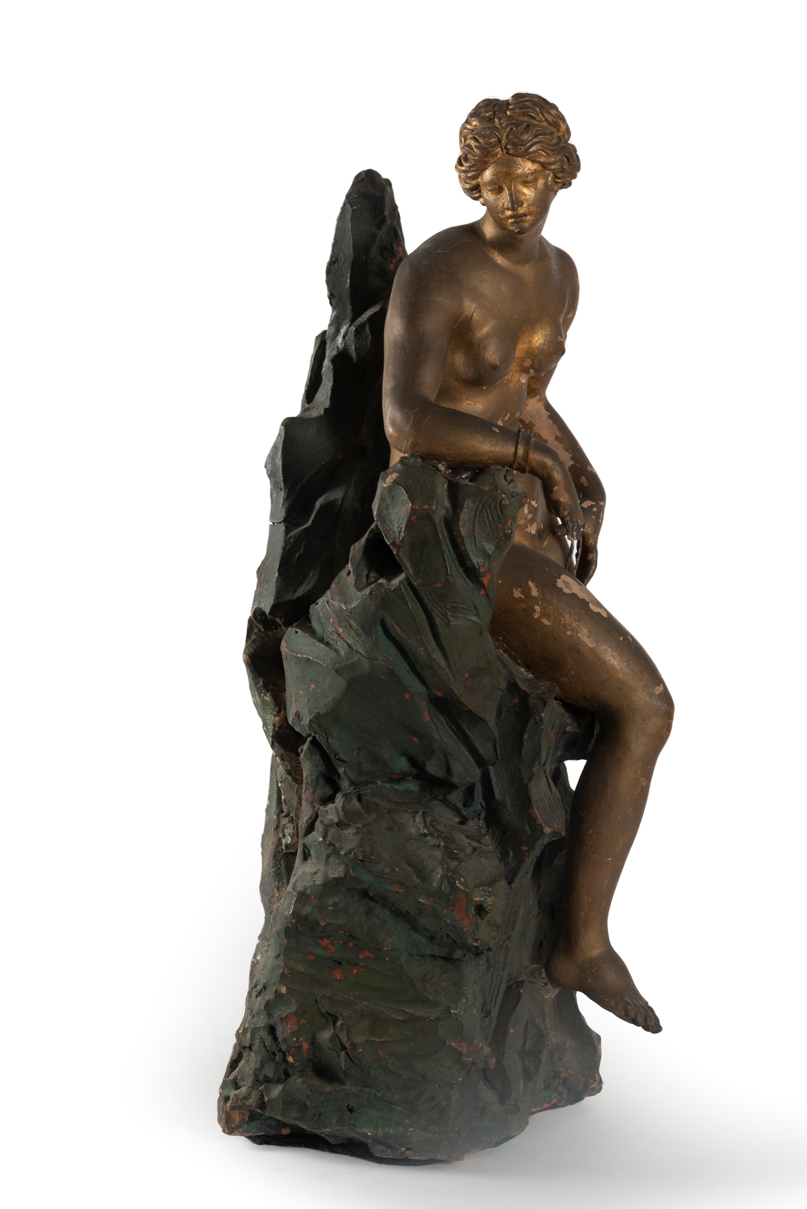 Scuola Italiana, Secolo XVII - Gruppo Scultoreo in Terracotta Dipinta Raffigurante Perseo e Andro...