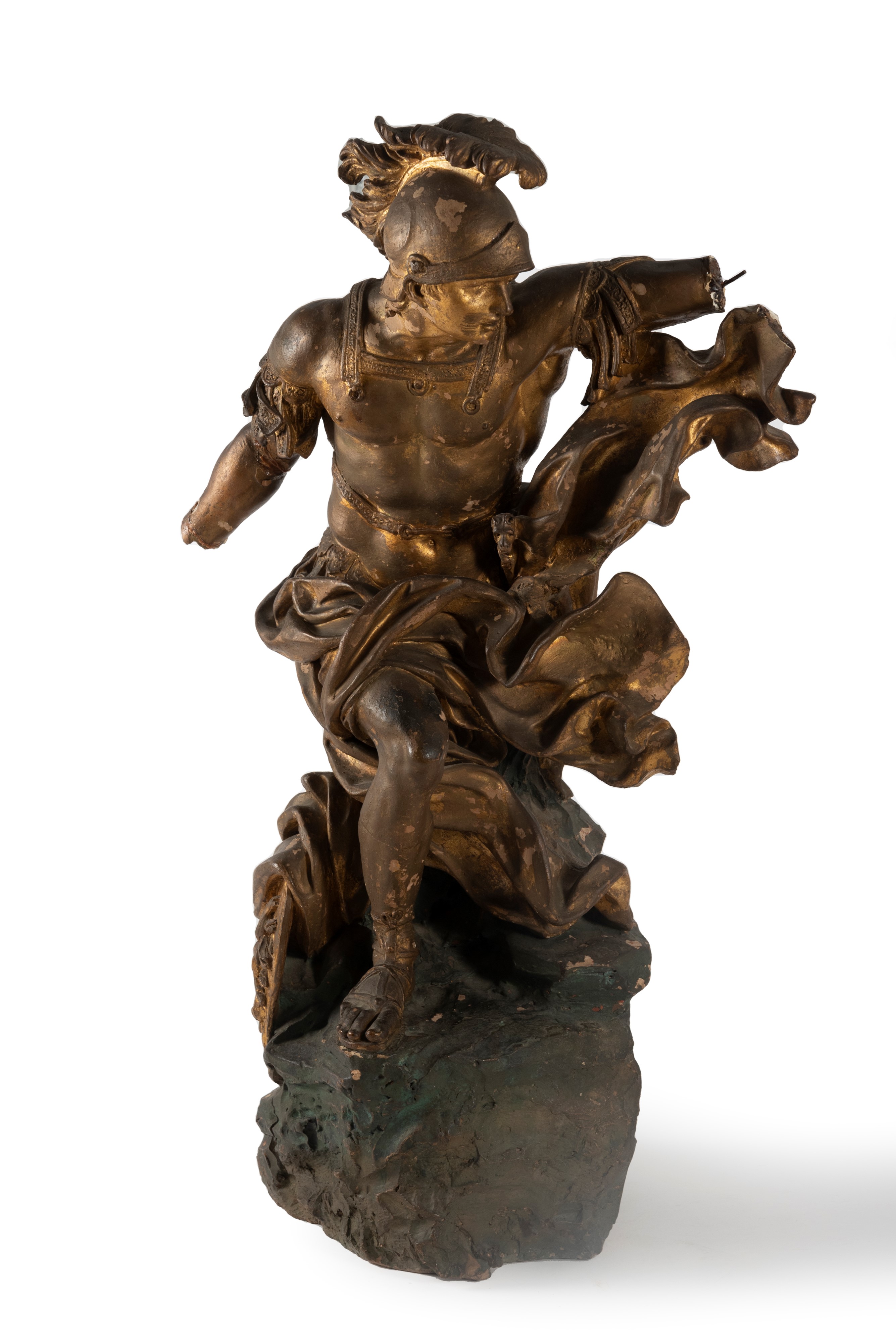 Scuola Italiana, Secolo XVII - Gruppo Scultoreo in Terracotta Dipinta Raffigurante Perseo e Andro...