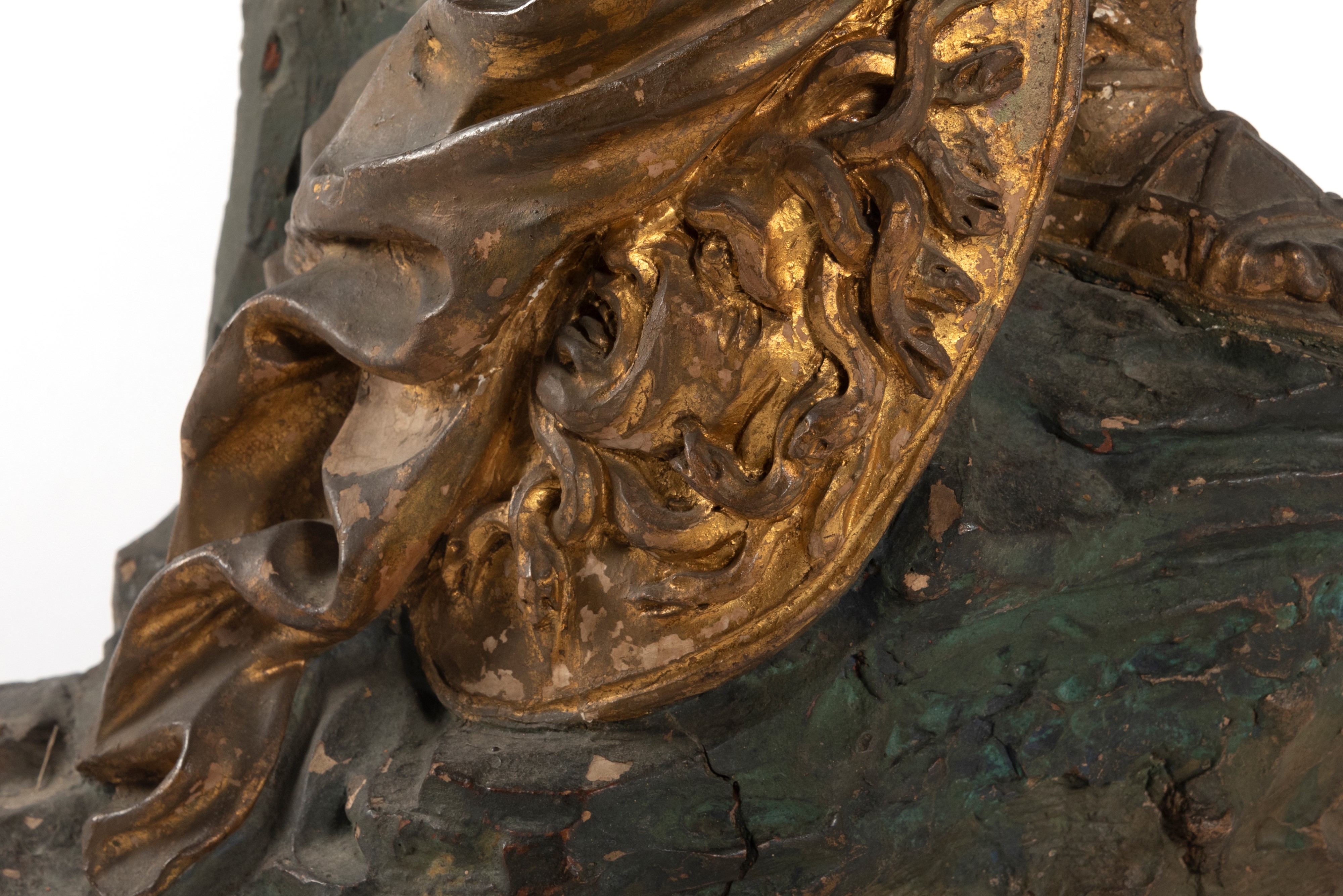 Scuola Italiana, Secolo XVII - Gruppo Scultoreo in Terracotta Dipinta Raffigurante Perseo e Andro...