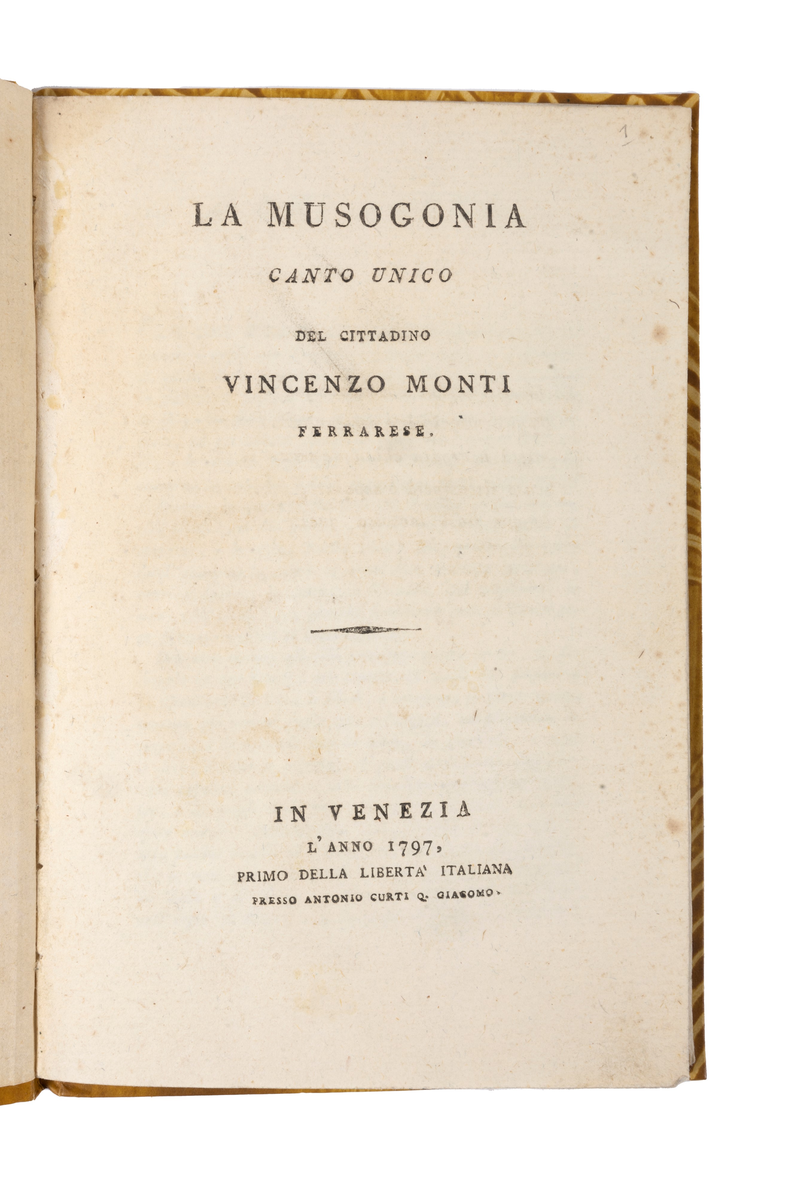 Vincenzo Monti - Saggio di poesie, 1779