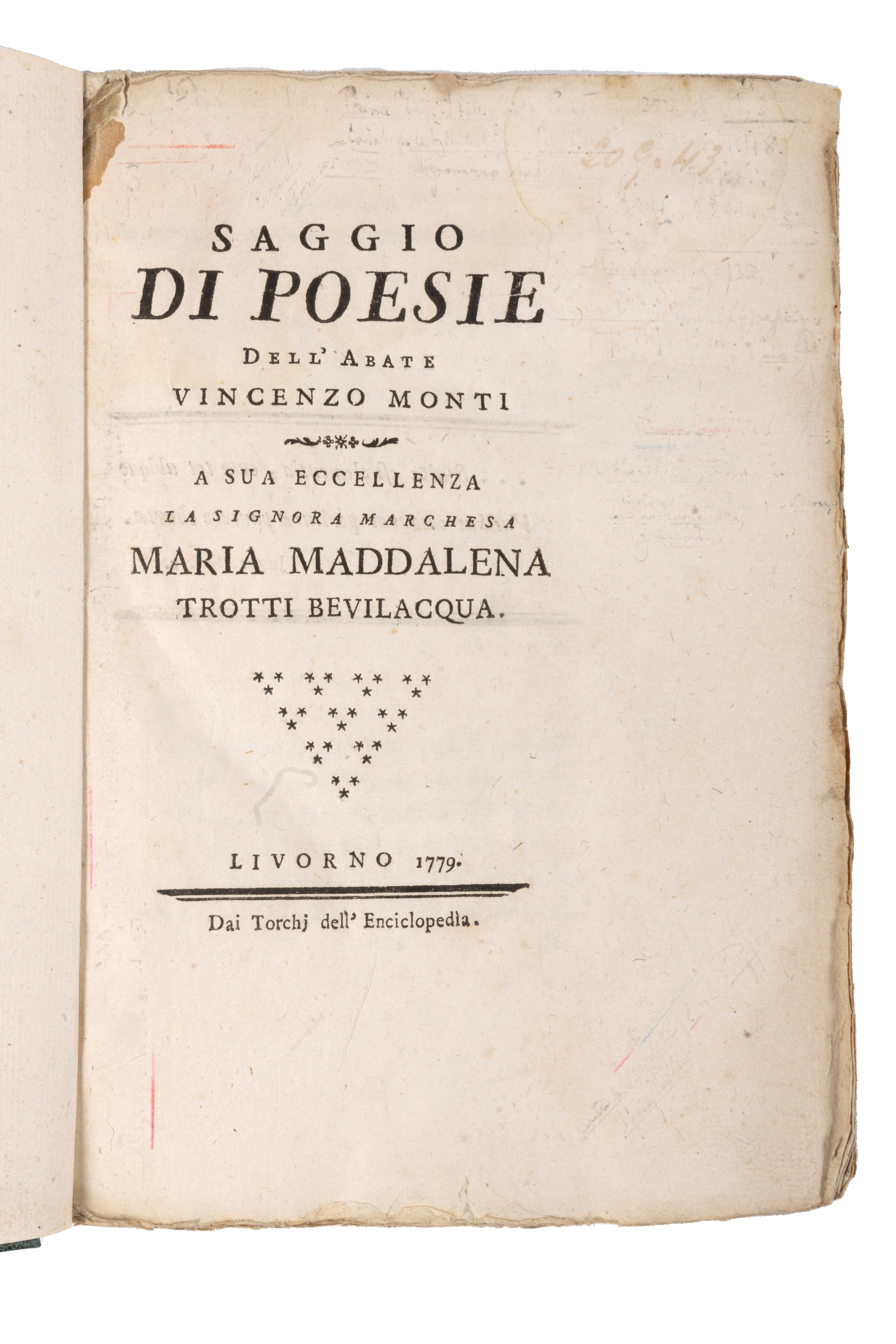 Vincenzo Monti - Saggio di poesie, 1779