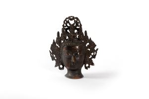 Bronze Buddha head, China 19th-20th century
