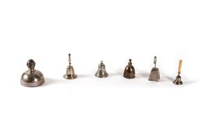 Lot consisting of six silver bells, England, 19th-20th century