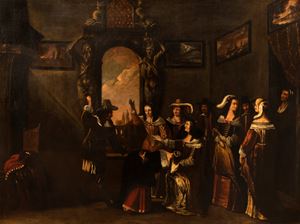 Pair of palace scenes