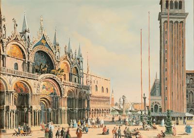 Venezia, Piazza San Marco, olio su tela