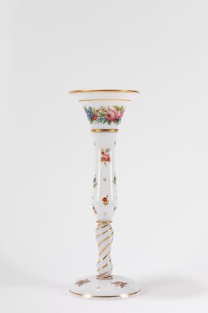  - Opaline vase decorated with floral motifs, 20th century
