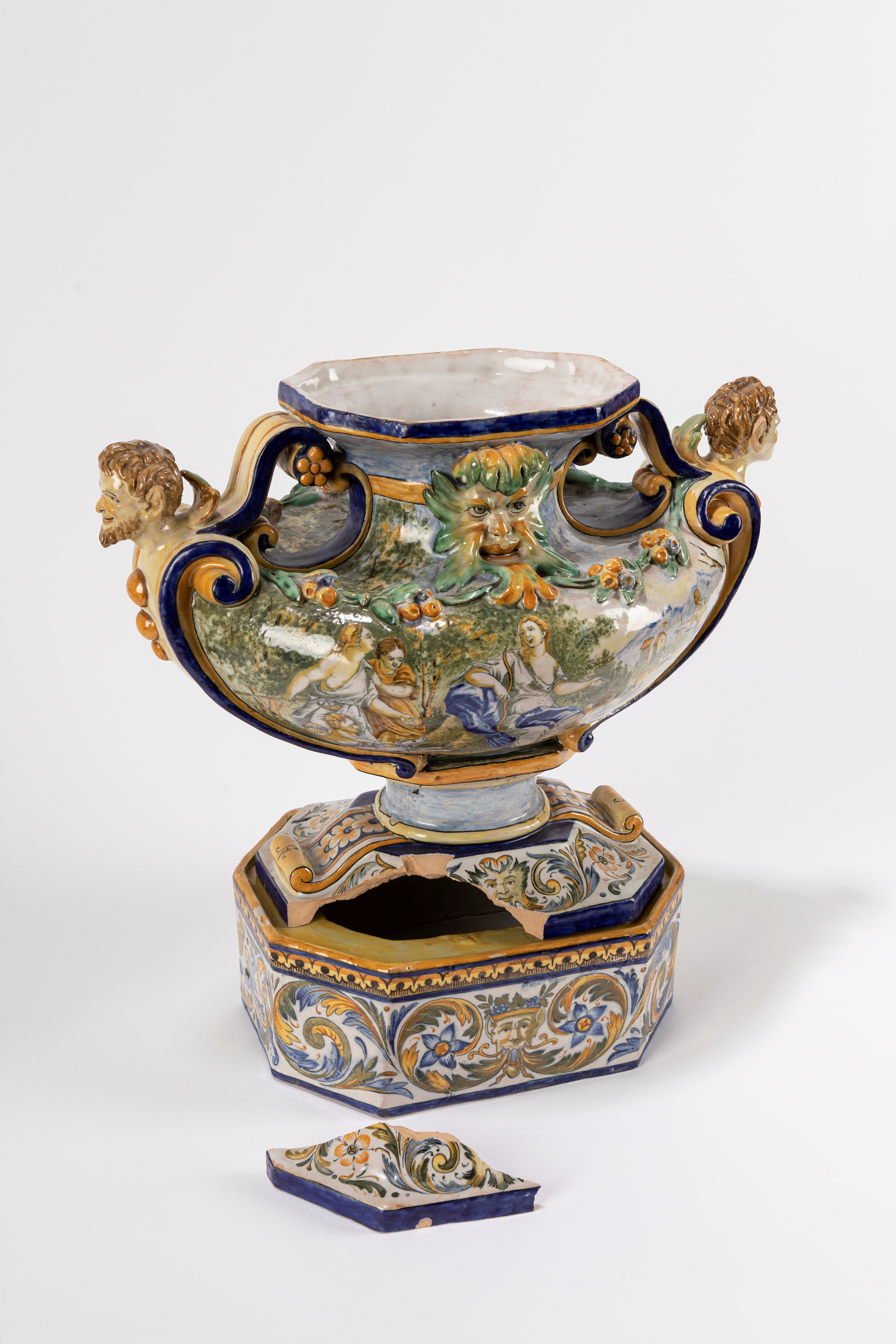 Vaso Biansato in Ceramica Policroma, Secolo XIX