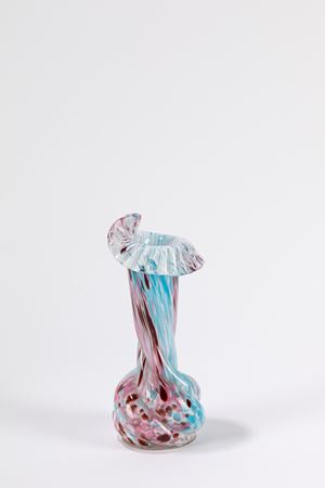 Small mottled glass vase, Murano, 20th century