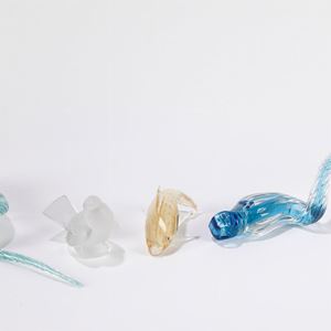 Lot made of four glass objects, 20th century