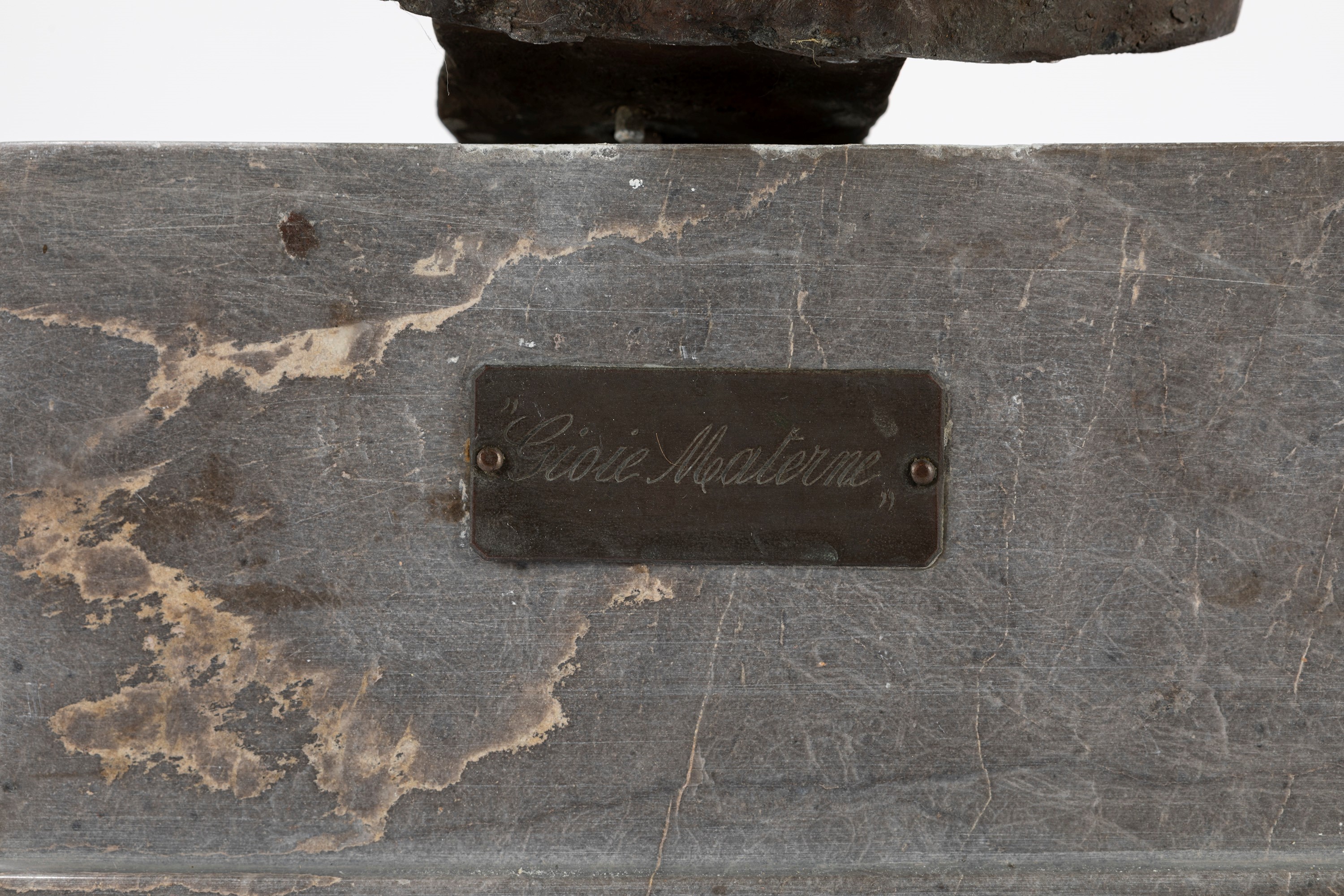 Scuola Napoletana, Secolo XIX - Scuola napoletana, Gioie materne, scultura in bronzo su base in m...