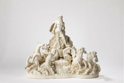Modello della Fontana di Trevi in Terraglia Invetriata, Secolo XIX