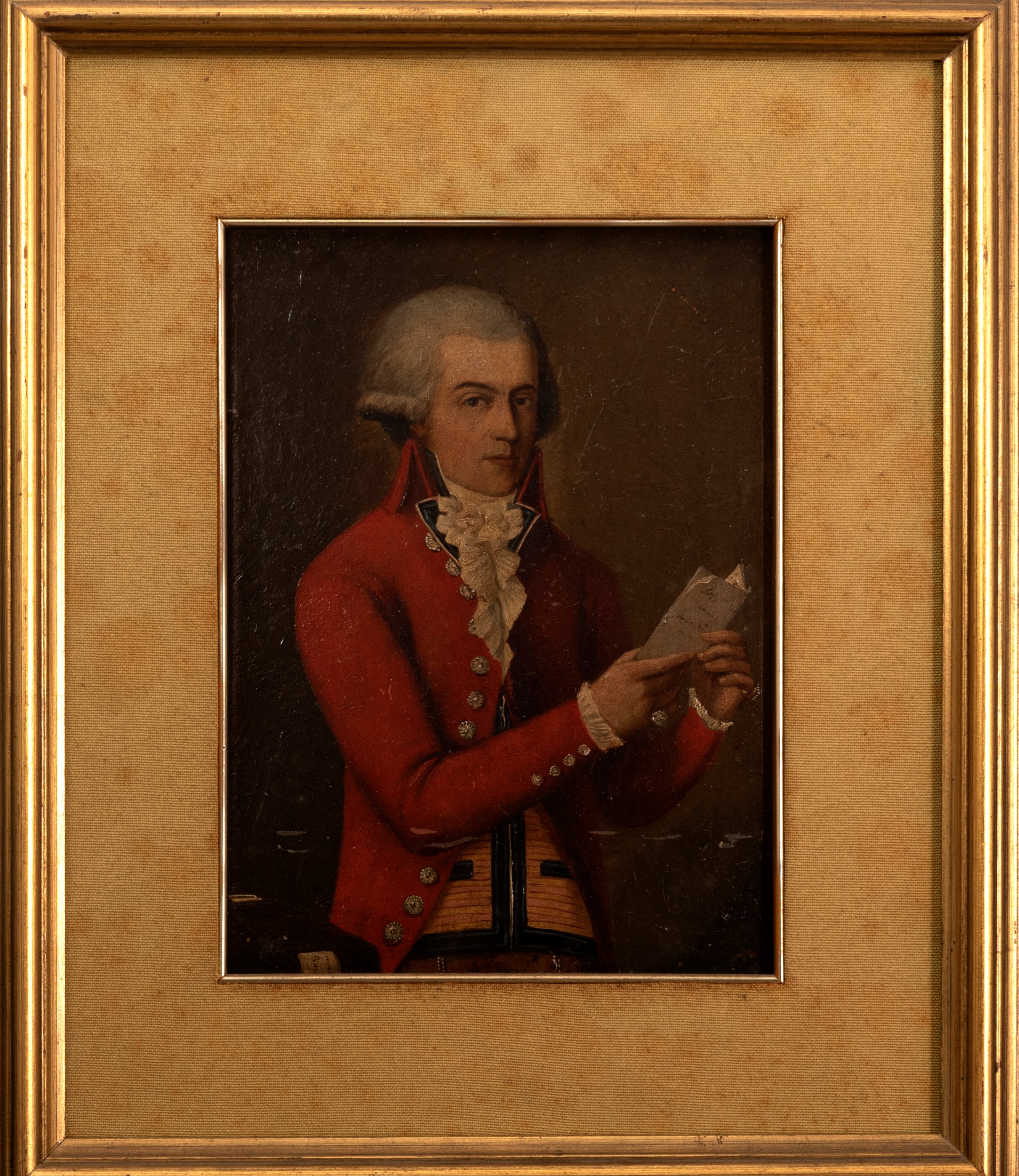 Scuola Italiana, Secolo XVIII - Ritratto di Gentiluomo con Lettera in Mano