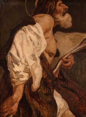 Studio dal Martirio di San Jacopo di Giovanni Battista Piazzetta (recto) e studio di nudo virile (verso)