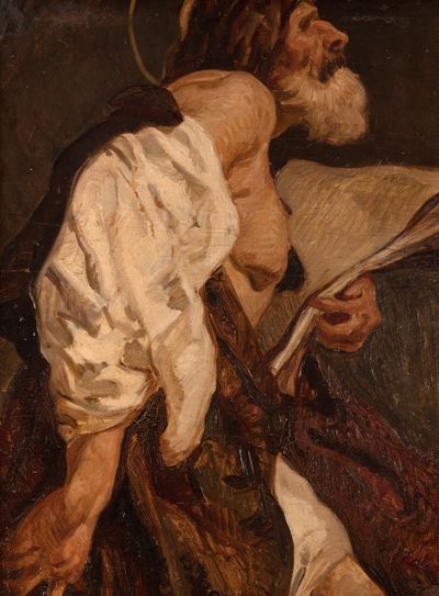 Studio dal Martirio di San Jacopo di Giovanni Battista Piazzetta (recto) e Studio di Nudo Virile ...