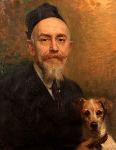 Ritratto di Anziano Gentiluomo con Cagnolino