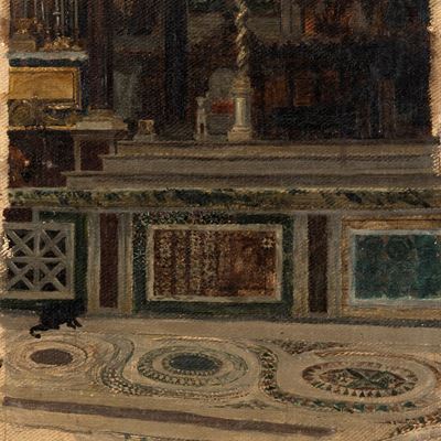 Interno di Chiesa con Gatto Nero