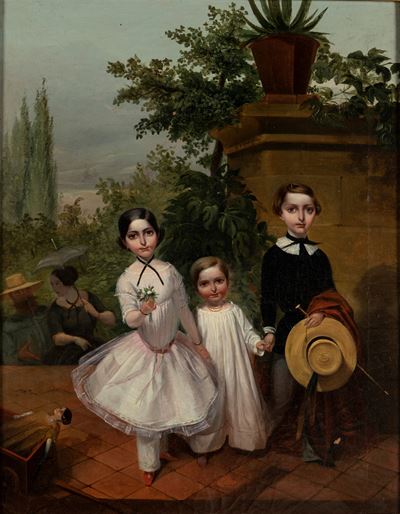 Fratellini, olio su tela