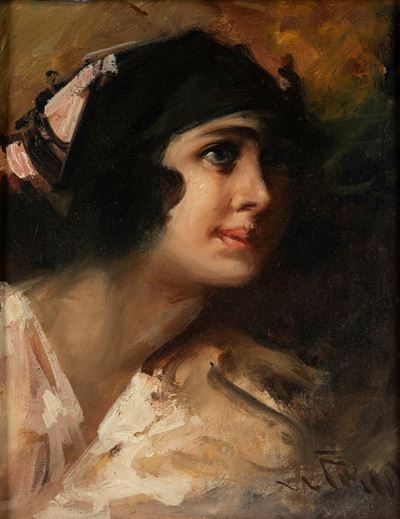 Ritratto femminile, olio su tela