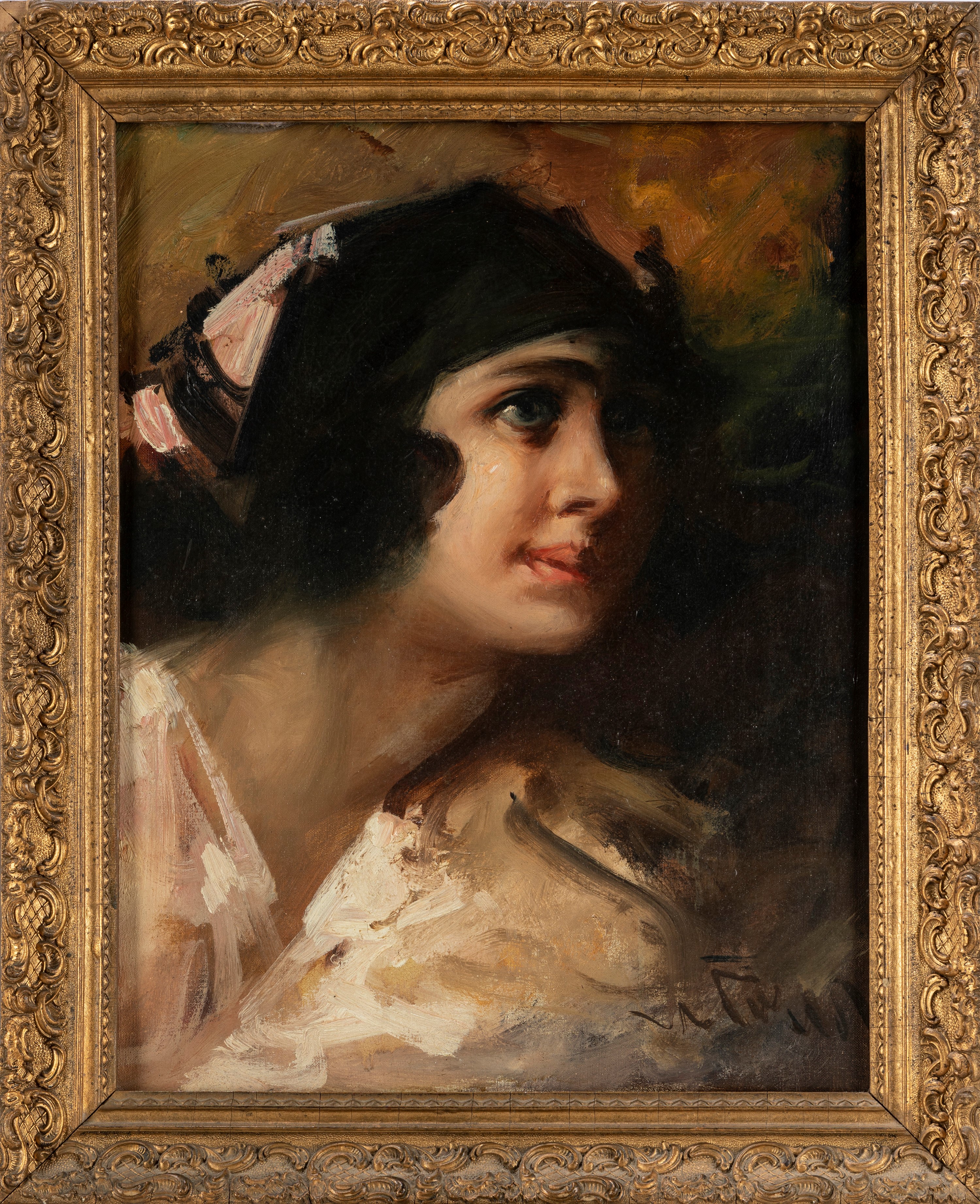 Mario Pobbiati - Ritratto femminile, olio su tela