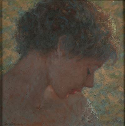 Profilo, olio su tela, 30 x 30 cm, 1986