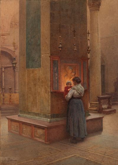 Ave Maria, acquerello su cartoncino