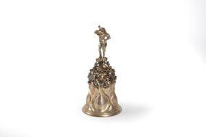 Bell in silver and semi-precious stones, Austria, late 19th century