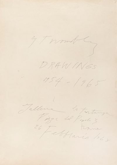 Studio per il manifesto della mostra alla galleria La Tartaruga, inchiostro blu su carta