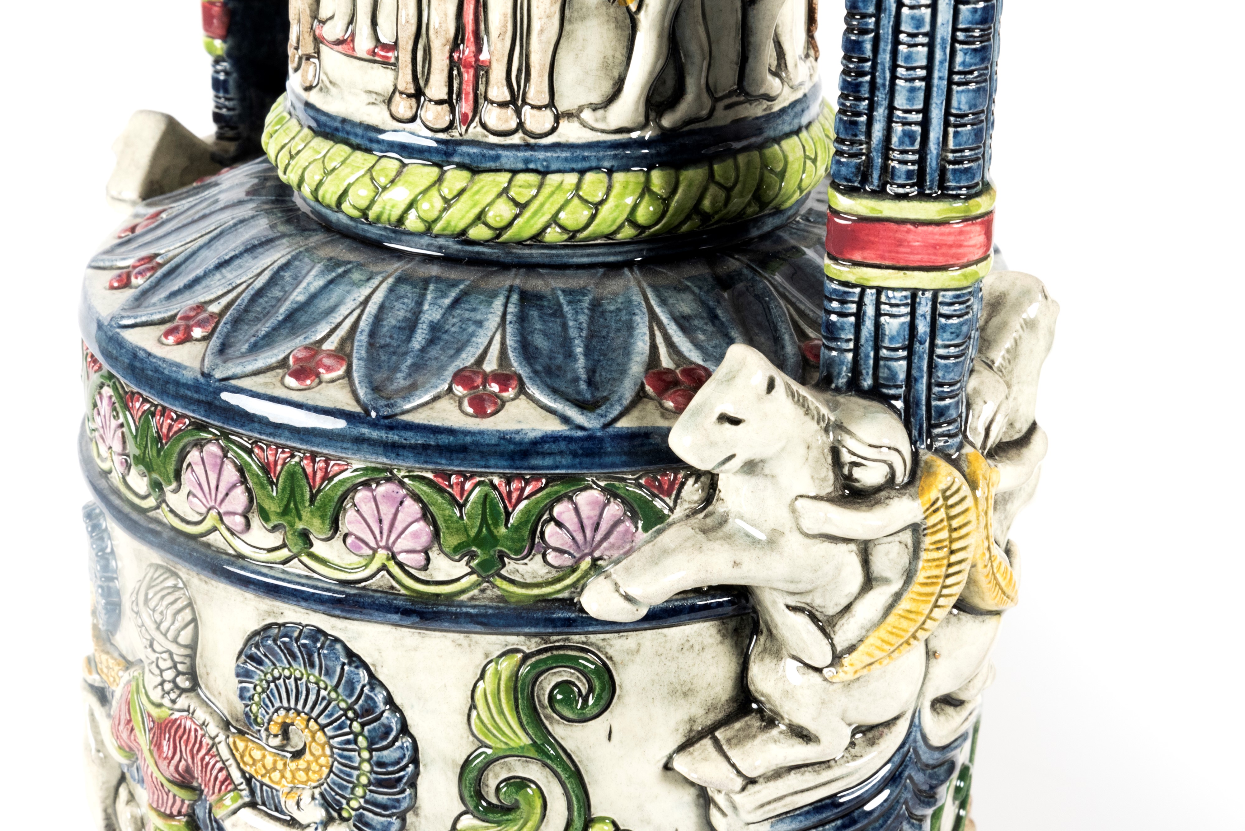Julius Dressler - Coppia di Vasi in Maiolica Dipinta, Boemia Inizi Secolo XX