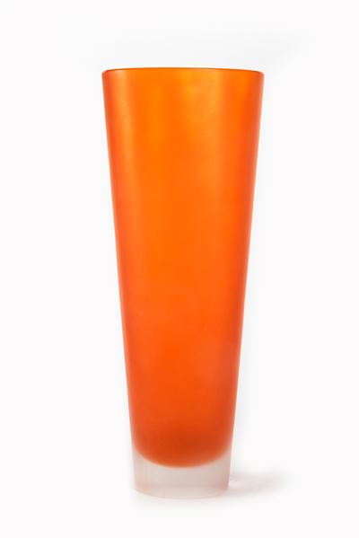 Vaso Swing in Vetro Arancione Acidato, Secolo XX