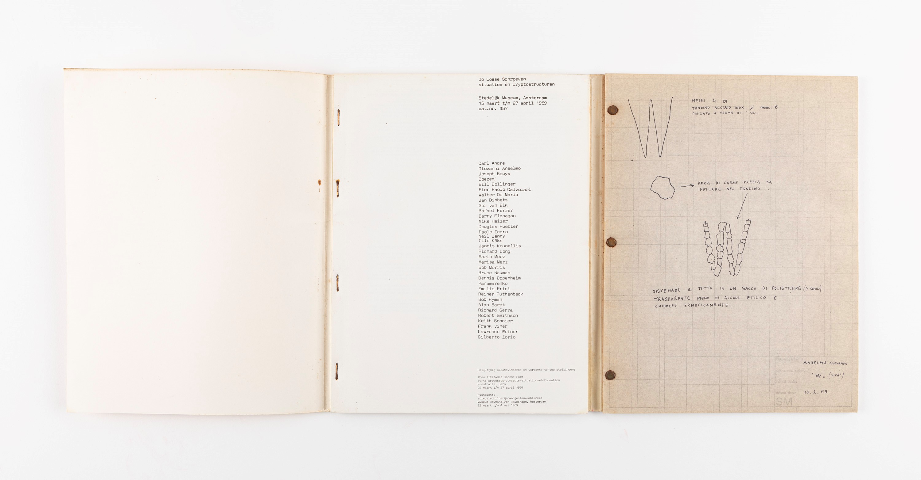 Catalogo della mostra, Op Losse Schroeven: situazioni e cryptostrutture – Stedelijk Museum, 1969