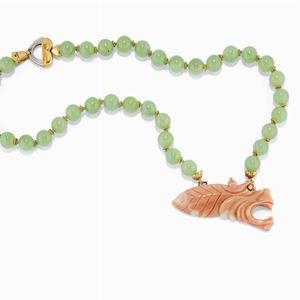Collana con crisoprasio e corallo