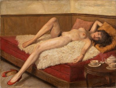 Nudo di donna, olio su tela