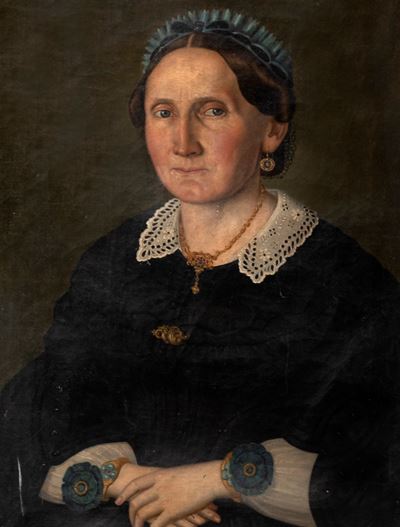 Ritratto di Gentildonna in Abiti Scuri con Colletto di Pizzo