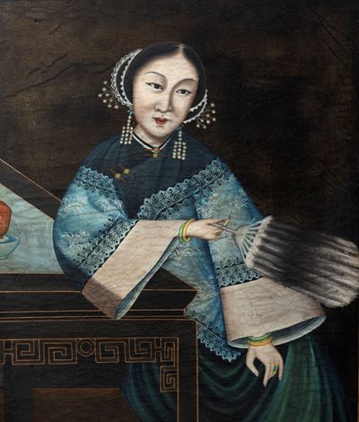 Pannello Dipinto con Figura Femminile, Cina Secolo XX